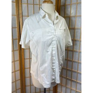Columbia White Fishing Button Up